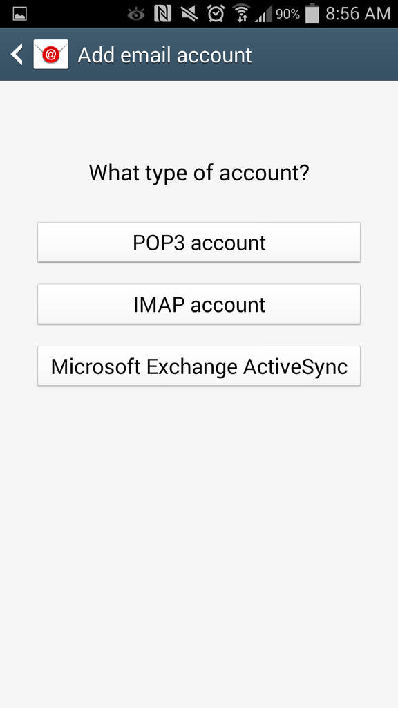 Android Settings - Email Type