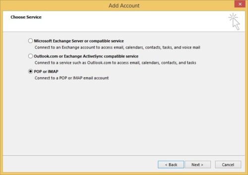 Outlook 2013 Email Settings - Account Service