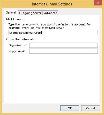 Outlook 2013 Email Settings - General Email Settings