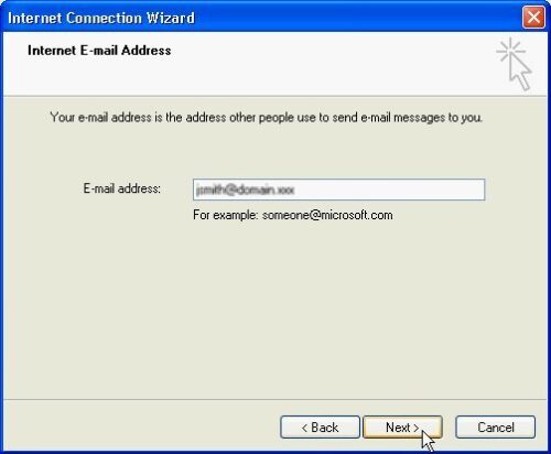 Outlook Express Email Settings - Address