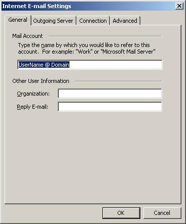 Outlook 2003 Email Settings - General Settings