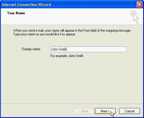 Outlook Express Email Settings - Your Name